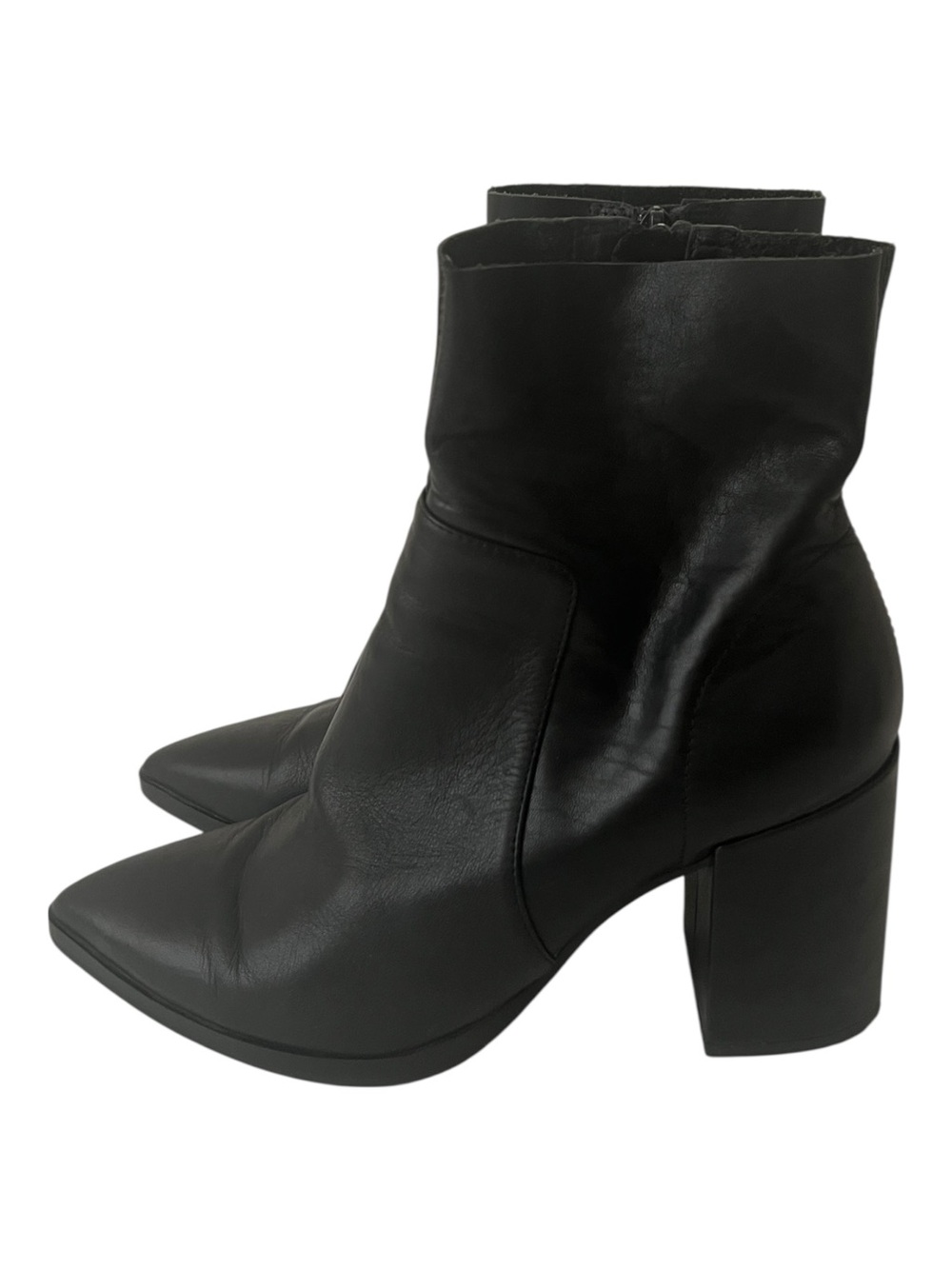 Tony Bianco Black Leather Brazen Luxe  Pointed Toe Booties Size 7.5 - Picture 4 of 15